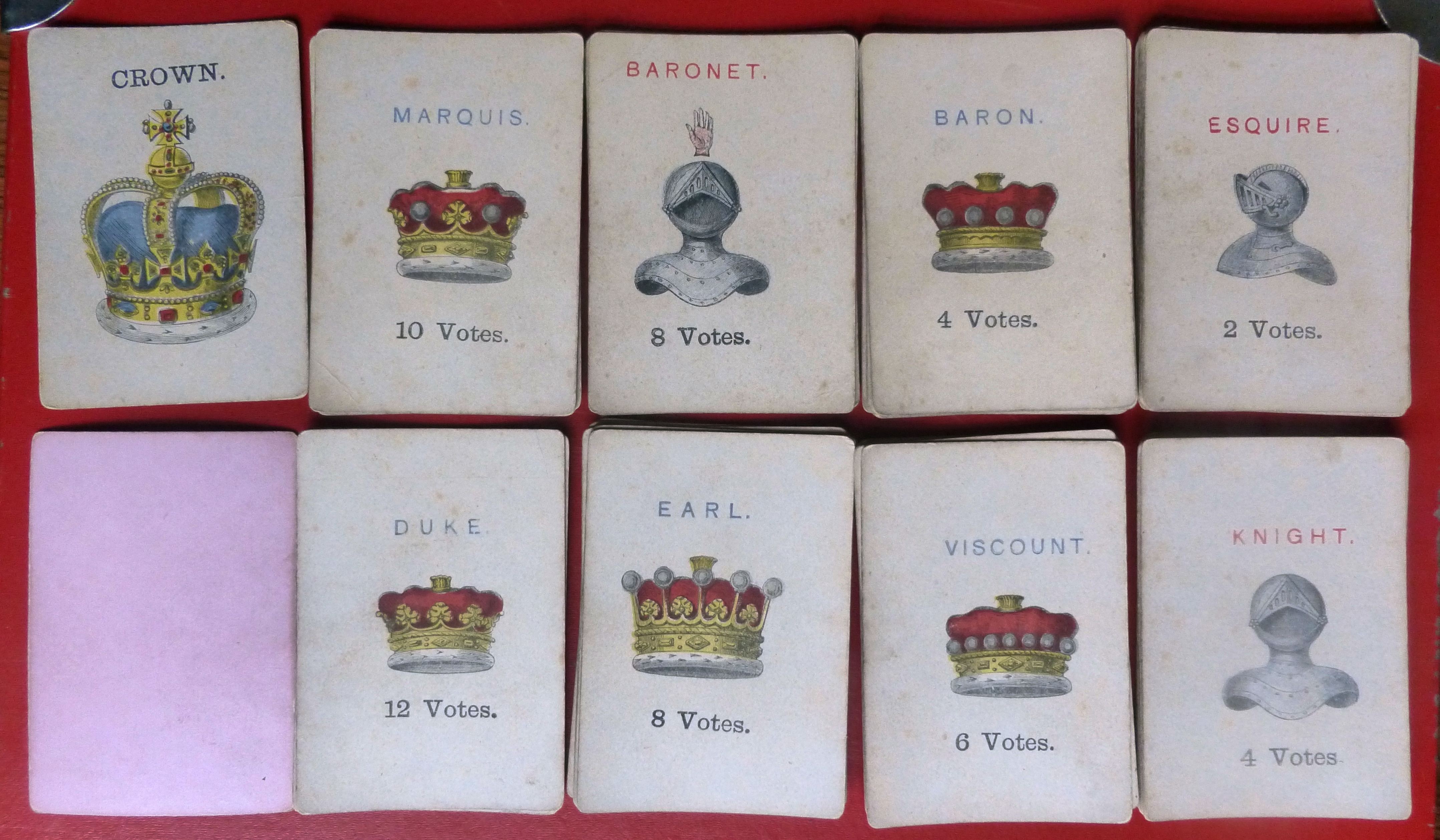 THE REALM card game by John Jaques & Son c 1880. 49 Cards - complete. No box. P/c of box label and Rules.